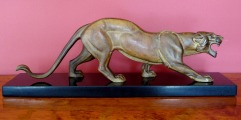 Panther. Metal, marble, 22x64,5x16 cm