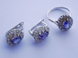 Silver set with amethysts. Purity 925