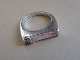Sudraba gredzens ar rozā kvarcu 4,50 g.