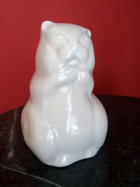 Hamster with a spikelet, porcelain, h 9.5 cm