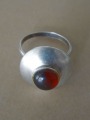 Sterling silver ring with amber, purity 925, weight 4,60. g.