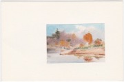 Daiļrade - Greeting card. Paper, watercolor, 4.7x6.7 cm