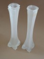 Nouveau vases couple. Frosted glass, 20-ties, h 20 cm