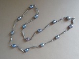 Necklace. Pearls, silver