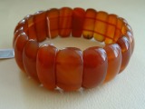 Bracelet with agate, carnelian, weight 70,20 g.