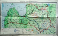Latvijas PSR fiziskās ģeogrāfijas karte