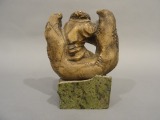 Figurine - Fight with a lion. Soapstone, 13.5x10 cm