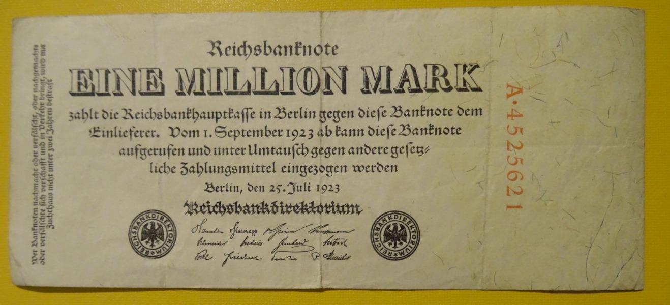 1 miljona banknote 1923.g