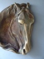 Decor - Horse's head, author's stamp, bronze, 13x11x2.5 cm