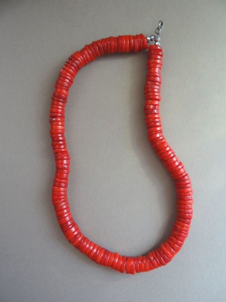 Coral necklace. Painted coral