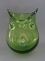 Costa Bod - ваза из зелёного стекла “сова", Швеция, h 18,5 см