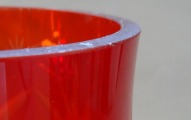 Iļģuciema stikla fabrika - Sarkanā stikla vāze 23x10 cm