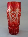 Ильгуциемский стекольный завод - Красная стеклянная ваза 23x10 см