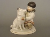 LFZ - Yakut with a dog. Porcelain, h 13.5 cm