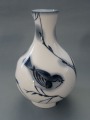 LFZ - Vāze ar pūpoliem un putnu, porcelāns, h 17 cm
