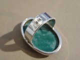 Бирюзовое серебряное кольцо,  размер 18 мм