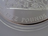 Sudraba moneta 150 g., 2015. gads, Elizabete II. Ar sertifikātu (izgatavotas 99 monetas, šī ir 93