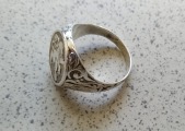 Silver ring with a lion size 20, author's work, 13 g.