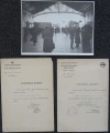 Ю. Рибакс - Железнодорожный вокзал + благодарственные дипломы 2 шт. 1938 г., 1940 г.