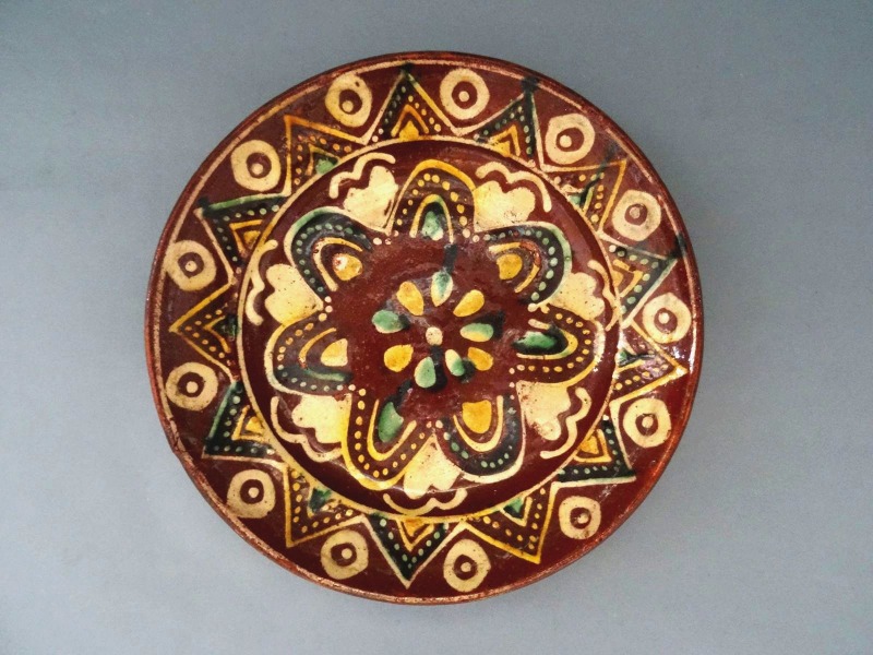 Šķīvis, keramika, roku darbs, 1930ie gadi, d 18,5 cm