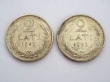 Монеты 2 лата, 2.шт. 1925 г.