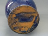 Голубая керамическая ваза 1930-40-х гг., h 25,5 см с небольшим дефектом