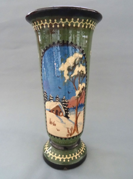 Painted ceramic vase, h 30.5 cm