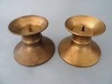 Bronze candlesticks, 2 pcs., h 8 cm, d 10 cm