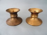 Bronze candlesticks, 2 pcs., h 8 cm, d 10 cm