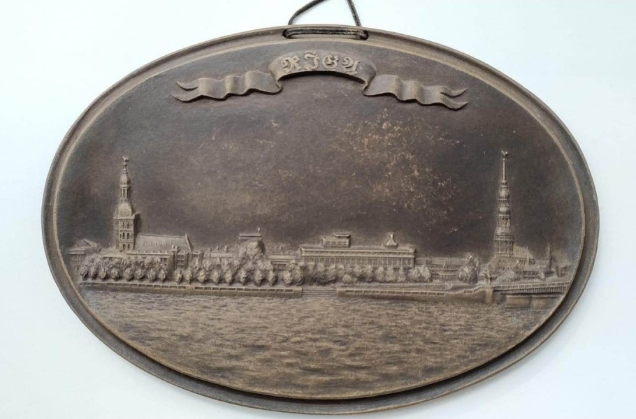 Decorative stone plaque, author's work 1920-30s weight 223 gr. 17.7 x 12.3 cm