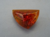 Amber brooch with gilded clasp 5.61gr.
