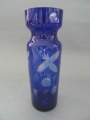 Ilguciems glass factory - Blue glass vase, h 22.5 cm