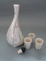 Carafe with three glasses, Riga, porcelain