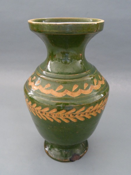 Combined Art - Vase green, ceramics, 1950s-60s, h 21 cm; with defects