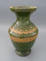 Kombināts Māksla - Vāze zaļā, keramika, 1950.-60.ie gadi, h 21 cm; ar defektiem
