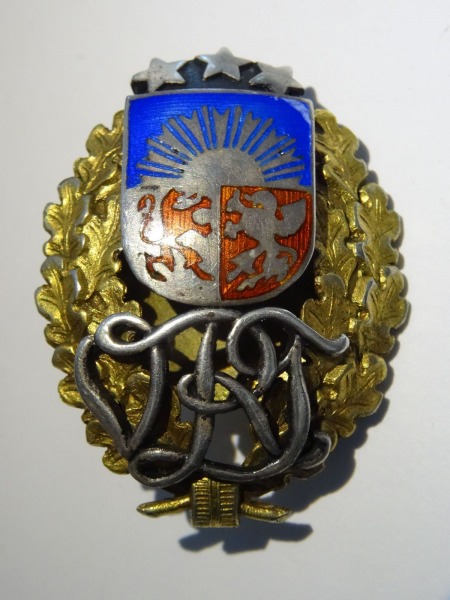 Latvijas ģerbonis VRT Valsts Rīgas Tehnikums emālja, metāls 1930.gads