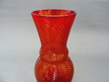 Red glass vase, h 25 cm