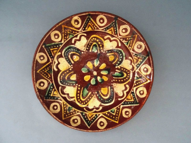 Plate, ceramics, handmade, 1930s, d 18.5 cm
