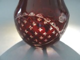 Dark red glass vase, h 15 cm