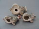 LFZ - Hippopotamus family, h 6cm h 4 cm one hippo with defect