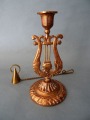 Brass candlestick with extinguishing h 17 cm