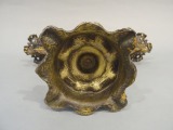 Bronze candlestick (painted) for 3 candles h 21 cm