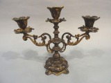 Trīsžuburu bronzas svečturis (krāsots) h 21 cm