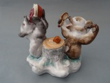 LFZ - Bears and honey, 1970s porcelain, h 14 cm