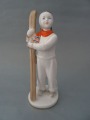 LFZ - Girl with skis, porcelain, h 21.5 cm