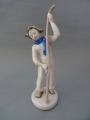 LFZ - Boy with skis, porcelain, h 24 cm