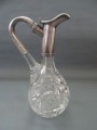 Crystal carafe with silver-plated top h 23 cm