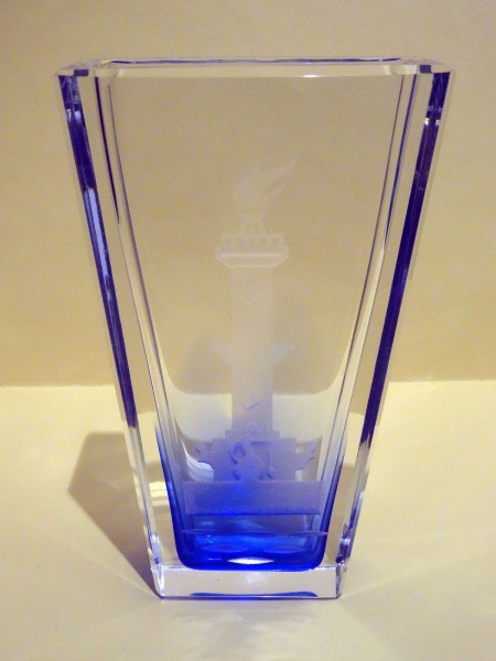 Glass vase Russia 70/80 Leningrad h 16.5 cm
