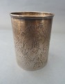 Silver beaker 84 and 875 fineness, 117.5 g., Initials F.W.