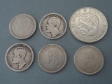 Silver Swedish coins 1955 Gustav VI; 1883, 1875, 1948, 1946, 1945
